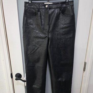 Wilfred Melina Pants Black Faux Leather Snakeskin Size 6 NWOT